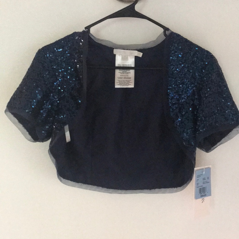Navy sequin shrug